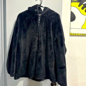 PINK furry 1/2 zipper